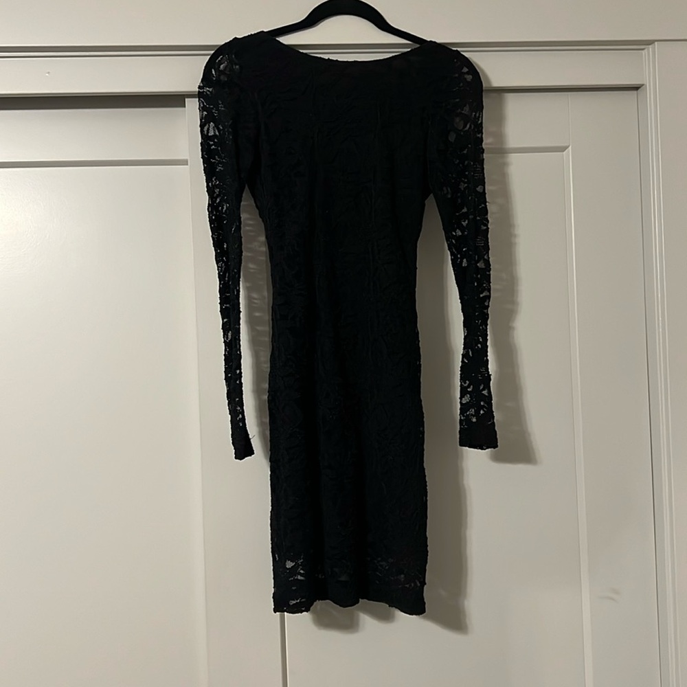 Beaded Backless Body con Black Dress